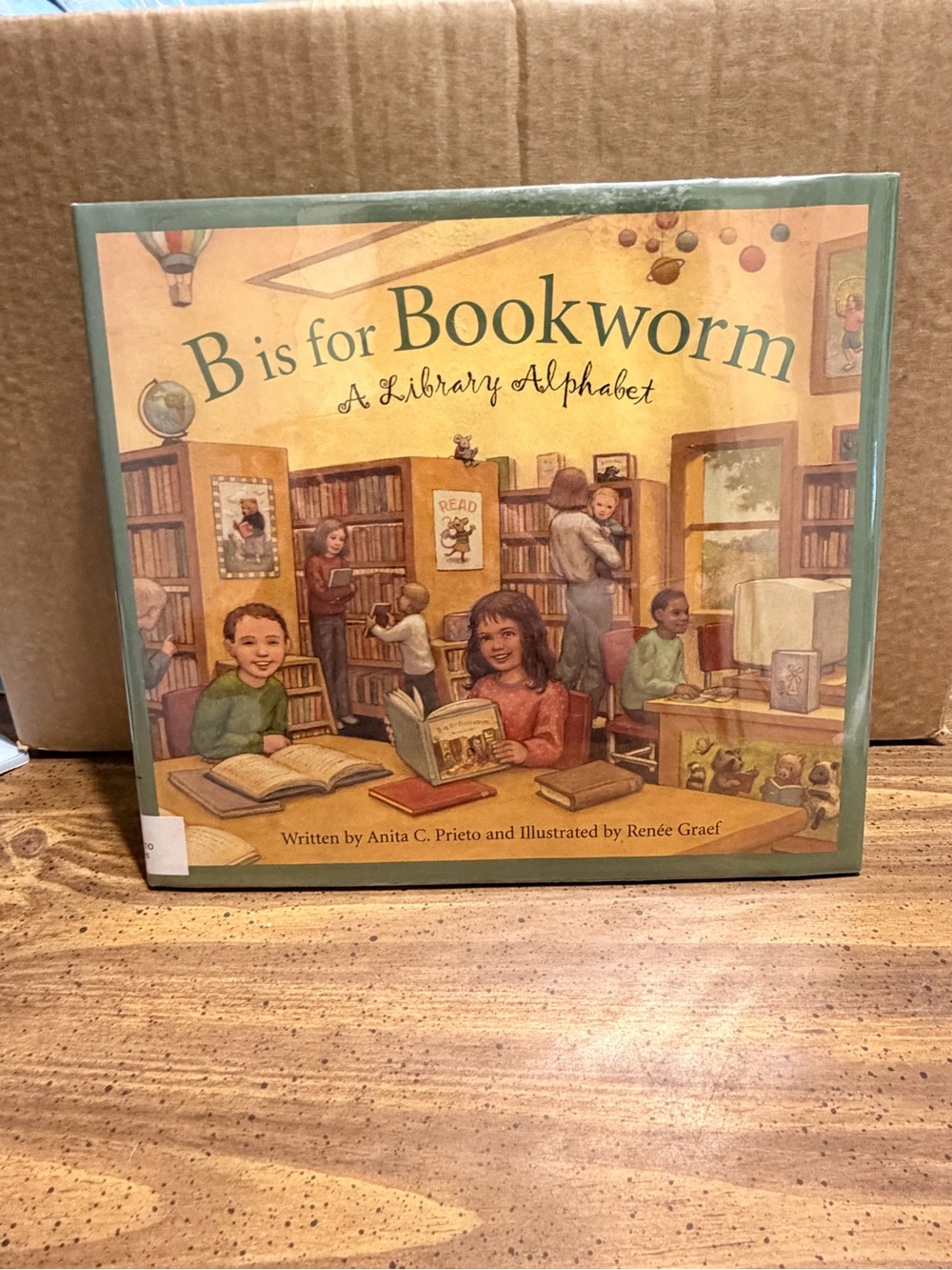 B is for Bookworm A library Alphabet Anita C Prueto Book Nursery Decor